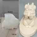 Cute squirrel silicone mold for DIY animal candles and plaster ornaments with 3D texture - Squirrel holding Bird