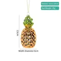 Glittery gold glass pineapple ornament for Christmas tree decor with dimensions 13cm x 6cm - Pineapple Ornament