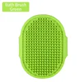 Green silicone pet bath brush with massage bristles in simple packaging for dogs and cats - Simple Packaging / Green