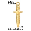 Ciondolo a spada in acciaio inossidabile dorato, 2,4 cm per 0,9 cm, peso 1,7 grammi - Oro