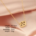 Gold Cancer zodiac pendant necklace on pink silk fabric, 45+5cm adjustable length - Cancer