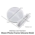 Crescent moon resin mold for DIY photo frames, 18.3x14.8x3cm translucent silicone tool - Moon Photo Frame