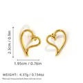 Golden hollow heart-shaped earrings with minimalist polished stainless steel design - Gold Irregular Hollow Heart Studs (BYED240618-6)
