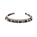 Floral fabric headband with black white and gold patterns and non-slip inner teeth - 127 Pattern-Black
