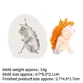 Engelsflügel Silikonform für Fondant und Schokoladenkuchen Dekoration Modell A978 - 3# Schlafender Engel / Grau