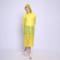 Reusable thick yellow EVA hooded raincoat for adults, waterproof lightweight poncho for hiking - Open Top / Yellow