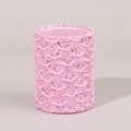 Pink lace glitter makeup brush holder cylinder with sparkling texture and smooth lining - Pink Fish Scale Pattern - Small