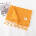 Morbida sciarpa gialla effetto cashmere con frange e etichetta tessuta Day April - Senza Etichetta / Giallo Ginkgo