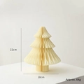 Sapin de Noël en papier nid d'abeille blanc crème, décoration de table de 22cm - 22cm Type A / Beige