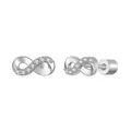 Elegantes pendientes de botón infinito en plata 925 con brillantes piedras de moissanita - Plata 925 / Pendientes de Botón Moissanita Eterna (Con Certificado)