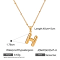3D balloon letter H pendant necklace in gold stainless steel with beaded O-chain - Letter H