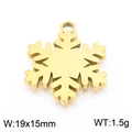 Goldener Schneeflocken-Anhänger aus Edelstahl mit Aufhängeschlaufe Größe 19x15mm - Gold (KLJ7966-Z)