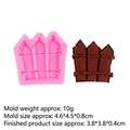 Pink silicone fence mold with product dimensions for resin, chocolate, and fondant DIY craft - Lattice Style / Pink
