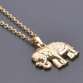 Golden elephant pendant necklace in stainless steel with intricate engraved texture - Necklace with Pendant / Gold