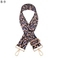 Detail of colorful leopard print bag strap with adjustable buckle and gold metal hooks - B-9 Black Pink & Blue Leopard