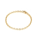 Minimalist 18k gold plated stainless steel O-chain bracelet with secure lobster clasp - 3mm / Gold