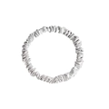 Single silver-grey 22mm mulberry silk scrunchie size XS with premium satin texture - XS Extra Small / Silver Gray