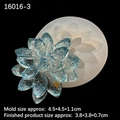 Flor de loto de resina azul brillante hecha con molde redondo de silicona para joyería - Estilo 3-Loto
