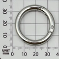Silver round metal spring ring buckle with 35mm outer diameter for DIY hardware - 35mm Round Spring Ring / Silver/White K