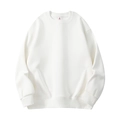 Classic white crewneck sweatshirt with dropped shoulders and ribbed trims in a loose fit - White