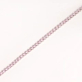 Macro detail of pink zircon tennis chain featuring classic claw setting on silver metal - White Gold - Pink Zirconia