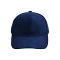 Detailed macro view of the premium dark blue corduroy fabric texture on a baseball cap - Adult / Navy Blue