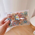 Coleteros elásticos coloridos con diseño de cuerda trenzada para niñas pequeñas - 2# Color Oscuro Anillos Acanalados 2cm 100Uds Bolsa de Margarita