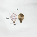 Front and back detail of 32mm pink enamel hot air balloon pendant with Far Away text - 1# Hot Air Balloon