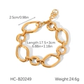 Specifiche dettagliate delle dimensioni per bracciale a catena spessa in acciaio dorato - Stile Catena Grossa in Metallo Esagerato (HC-B20249)