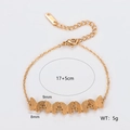 Pulsera de cadena con mariposas minimalista en acero inoxidable dorado mate para mujer - Dorado