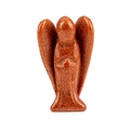 Hand-carved goldstone crystal angel figurine with sparkling finish for desk decor - Gold Sandstone
