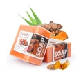 Set of two 100g turmeric essential oil handmade soaps for skin brightening and cleansing - Turmeric (English Label)