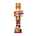 Gingerbread nutcracker chef figure with house base and cookie tray holiday decor - Gingerbread Chef (Z3505)