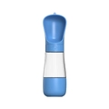 Portable blue pet water bottle with curved drinking trough and secure lock switch - Blue Food Storage 490ml