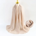 Beige pearl chiffon hijab scarf for women showing soft texture and lightweight drape - Beige