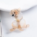 Cute corgi dog hair clip in pearlescent acrylic with a sweet blinking expression - Corgi Dog Shape / Pearlescent Color