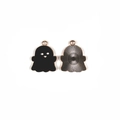 Pendentifs fantômes colorés d'Halloween en alliage pour bijoux avec vues recto et verso - Fantôme Noir