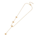Elegant gold Y-shaped necklace featuring four delicate octagonal star pendants on a chain - Eight-Pointed Star / Gold