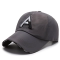 Dunkelgraue atmungsaktive Baseballkappe mit 3D-A-Stickerei und Sport-Detail - Verstellbar / Dunkelgrau