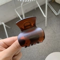 Brown tortoiseshell butterfly hair claw clip for high ponytail styling and elegant look - Matte Red Brown - Vase Shape - Butterfly Buckle