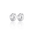 Minimalist S925 sterling silver hoop earrings with a polished mirror finish surface - ID 5mm OD 8mm / Silver