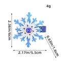 Pince à cheveux flocon de neige bleue et argentée avec strass et dimensions précises - Bleu Foncé