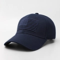 Berretto da baseball tattico blu scuro con bandiera USA ricamata tono su tono sul fronte - Blu navy
