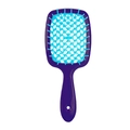 Purple and light blue hollow honeycomb hairbrush with anti-tangle vented design - Purple Blue