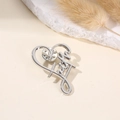Silver heart brooch pin with faith lettering for medical workers and nurses - Faith Heart Silver