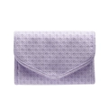 Portable purple woven texture travel jewelry organizer pouch with a stylish flap design - PU Large Purple