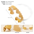 Adjustable 18K gold plated heart cuff bracelet in stainless steel with honeycomb texture - Honeycomb Heart Style (BS-J5565G)