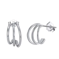 Eleganti orecchini a triplo cerchio in argento sterling S925 per donna - Cerchio Triplo Argento (APE46-P)