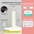 10ml beige twist-up refillable perfume bottle with metal shell and glass inner vial - 10 ml / Beige-Pink Spray