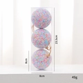 Set of three 8cm macaron foam Christmas balls in pink blue and purple colors - Macaron Granule Multi-Color 8cm 3Pcs/Set